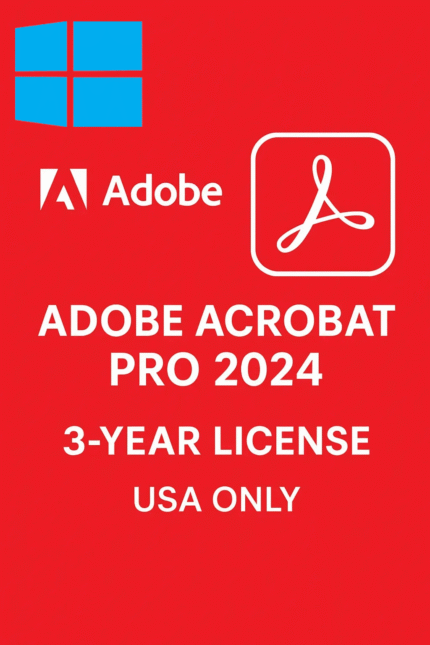 Adobe Acrobat Pro 2024 for Windows – 3 Year License Key | Professional PDF Editor