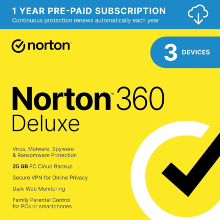 Norton 360 Deluxe 2025 | 3 Devices | 1-Year License for Windows & Mac